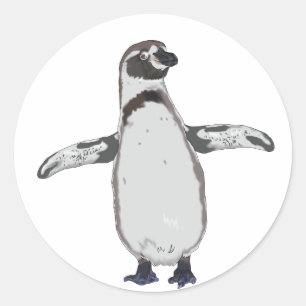 漫画のペンギン ラウンドシール
