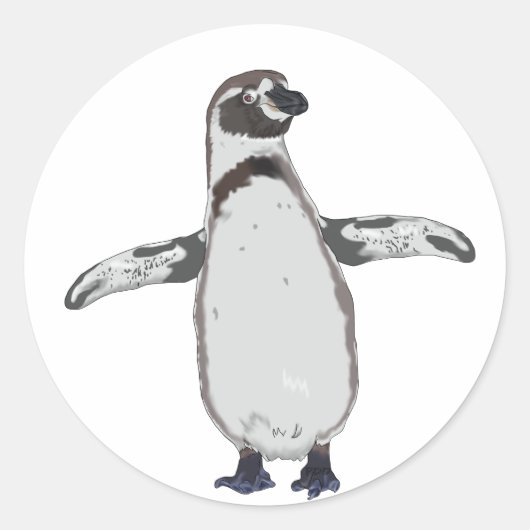 漫画のペンギン ラウンドシール (正面)