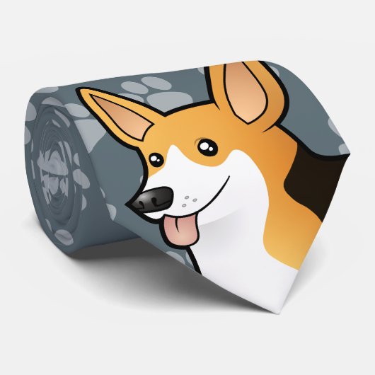 漫画のペンブロークのウェルシュコーギー ネクタイ (ロール)