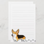 漫画のペンブロークのウェルシュコーギー 便箋 (正面/裏面)