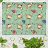 漫画のペンブロークウェルシュコーギー キッチンタオル (折り畳み)