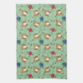 漫画のペンブロークウェルシュコーギー キッチンタオル (縦)