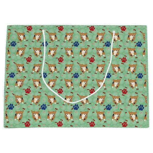 漫画のペンブロークウェルシュコーギー ラージペーパーバッグ (正面)