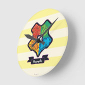 漫画のホグワーツの紋章 ラウンド壁時計 (傾斜)