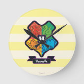 漫画のホグワーツの紋章 ラウンド壁時計 (正面)