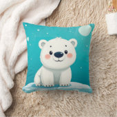 漫画のホッキョクグマ クッション (ブランケット)
