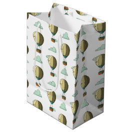 漫画のホットエアバルーン中性ベビーシャワー ミディアムペーパーバッグ