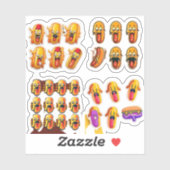 漫画のホットドッグのグループのためのシール シール (シート)