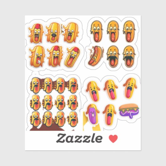 漫画のホットドッグのグループのためのシール シール (シート)