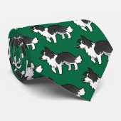 漫画のボーダーコリー ネクタイ (ロール)