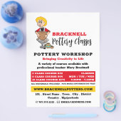 漫画のポッター、陶芸教室、陶芸家の広告 チラシ (シングル)