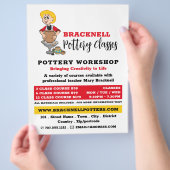 漫画のポッター、陶芸教室、陶芸家の広告 チラシ (手)