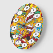 漫画のポップ・アートの美術爆発 ラージ壁時計 (傾斜)