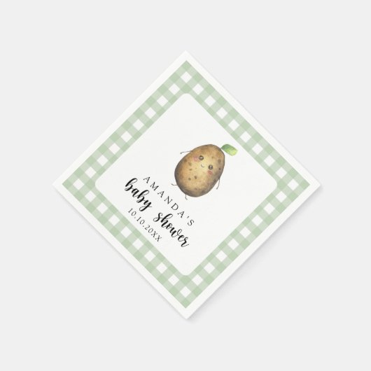 漫画のポテトベイビーシャワー スタンダードカクテルナプキン (角)