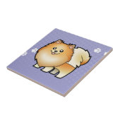 漫画のポメラニア犬 タイル (側面)