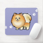 漫画のポメラニア犬 マウスパッド (マウス)