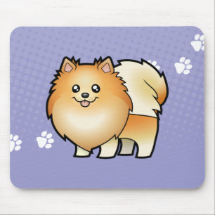 漫画のポメラニア犬 マウスパッド