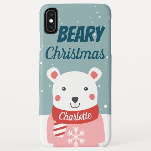 漫画のポーラークマと名前のビーリークリスマス Case-Mate iPhoneケース (裏面)