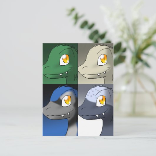 漫画のマイクロラプター恐竜のブックマーク1 ポストカード (スタンド正面)