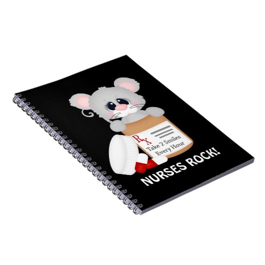 漫画のマウスおもしろいナースノートブック ノートブック (右側)