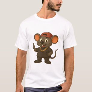 漫画のマウスのラッパーTシャツTシャツ Tシャツ
