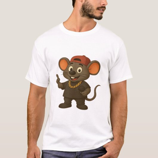 漫画のマウスのラッパーTシャツTシャツ Tシャツ (正面)
