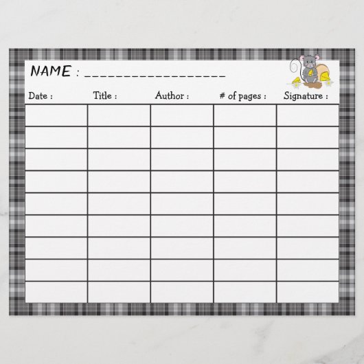 漫画のマウスの両面読ログシート (正面)