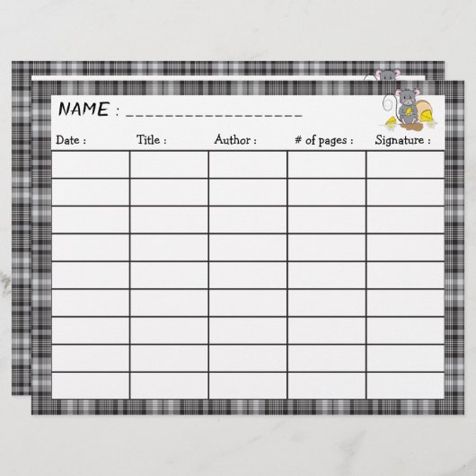 漫画のマウスの両面読ログシート (正面/裏面)