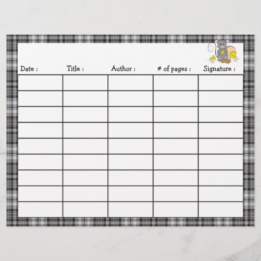 漫画のマウスの両面読ログシート (裏面)