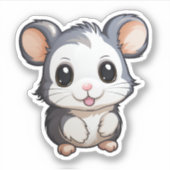 漫画のマウスイラストレーション シール (正面)