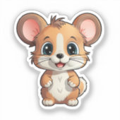 漫画のマウスイラストレーション シール (正面)