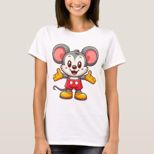 漫画のマウスキャラクターtシャツデザイン tシャツ