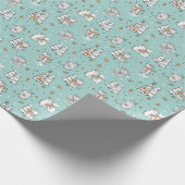 漫画のマウス家族のクリスマス ラッピングペーパー (角)