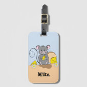 漫画のマウス食べのチーズラゲッジタグ名 ラゲッジタグ (正面縦)