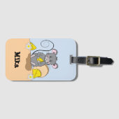 漫画のマウス食べのチーズラゲッジタグ名 ラゲッジタグ (正面横)