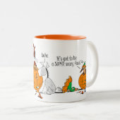 漫画のマグを切り分けるかわいい馬及びろばのカボチャ ツートーンマグカップ (正面右)