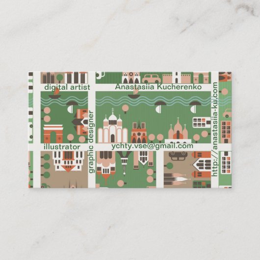 漫画のマップネームカード 名刺 (正面)