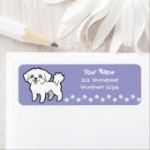 漫画のマルチーズ（子犬のカット） ラベル (インサイチュ)