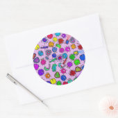 漫画のミクロなバクテリアのバグのドゥードルアート ラウンドシール (封筒)