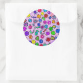 漫画のミクロなバクテリアのバグのドゥードルアート ラウンドシール (バッグ)