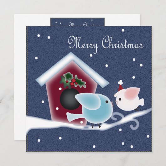 漫画のミスタントー愛の鳥の私たちの初めてのクリスマス 招待状 (正面/裏面)