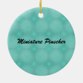 漫画のミニピンシャーの赤いトリミング セラミックオーナメント (裏面)