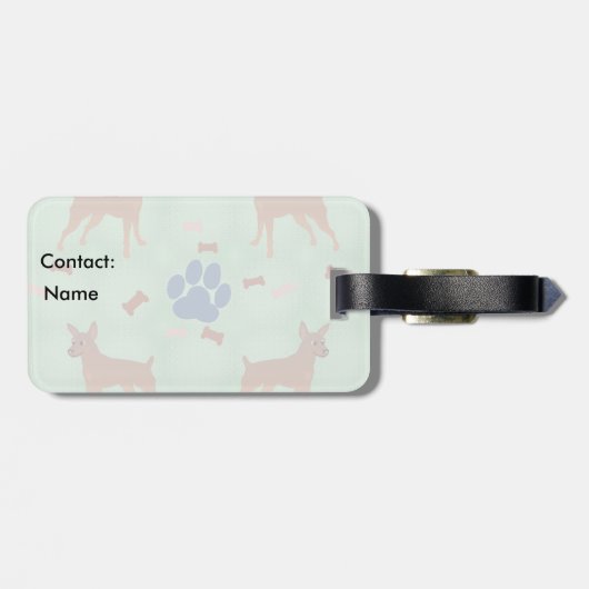 漫画のミニピンシャー ラゲッジタグ (裏面横)