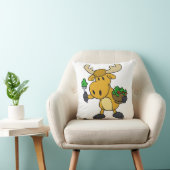 漫画のムース食べのサラダ |背景色 クッション (椅子)