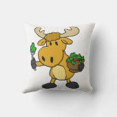 漫画のムース食べのサラダ |背景色 クッション (裏面)