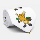 漫画のムース食べのサラダ |背景色 ネクタイ (ロール)