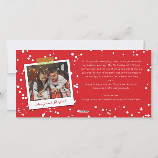 漫画のメリークリスマスツリーかわいい子供の写真 シーズンカード (裏面)