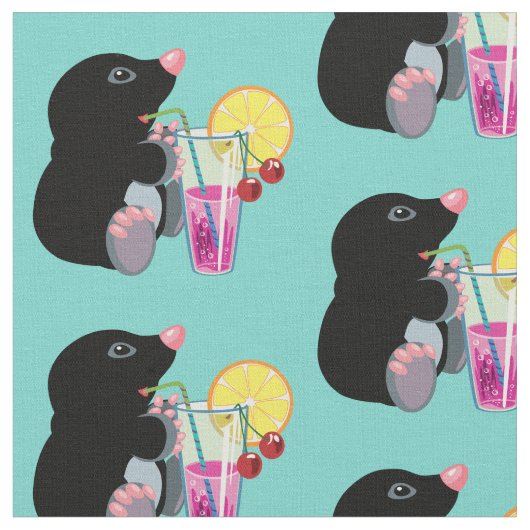 漫画のモグラを飲むカクテル ファブリック (クローズアップ)