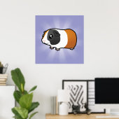 漫画のモルモット（なめらかな髪） ポスター (ホームオフィス)