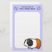 漫画のモルモット(滑らかな毛) 便箋 (正面/裏面)